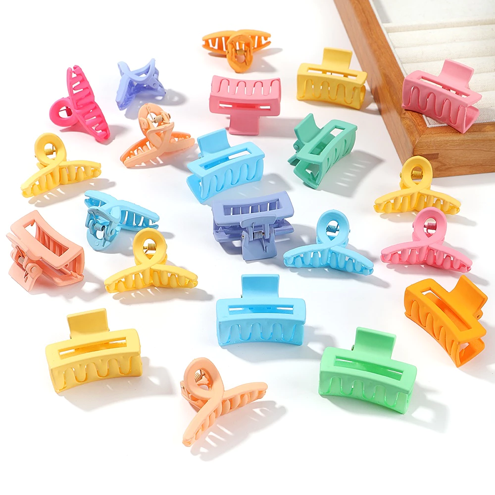 Set kẹp tóc càng cua cỡ nhỏ 2.5cm nhám màu pastel nhiều hình dễ thương cho bạn gái PK147