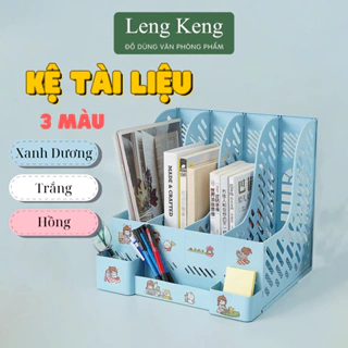 Khay đựng tài liệu Leng Keng kệ đựng tài liệu văn phòng A4 4 ngăn để bàn lưu trữ sách vở văn phòng phẩm