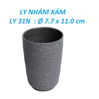 Ly / cốc nhựa melamine nhám xám uống nước trà đá 300ml đường kính Ø 7.7 x 11 cm - LY31N