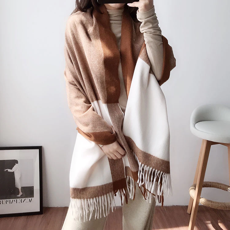 Khăn choàng, khăn quàng cổ len cho nữ mềm và ấm, tông màu pastel thời trang