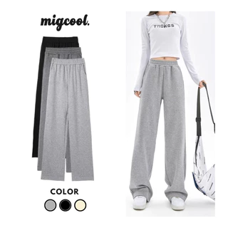 Quần nỉ ống rộng Migcool Track Pants II, quần ống suông cạp chun basic Unisex mùa thu đông