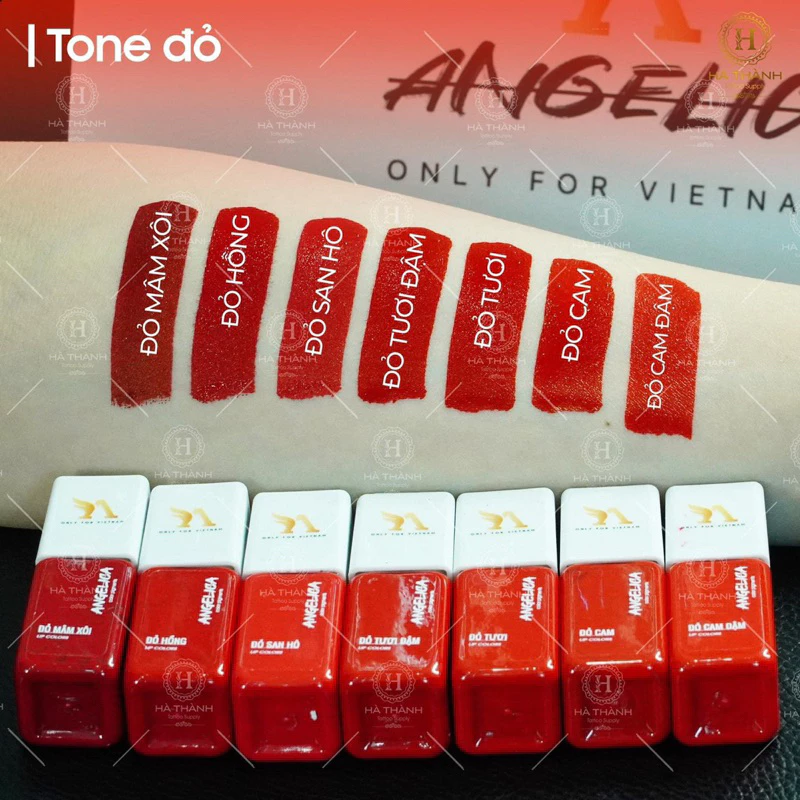 [CHÍNH HÃNG] MỰC ANGELICA Bản VIỆT Tem Trắng Siêu Đậm Phun Xăm Môi