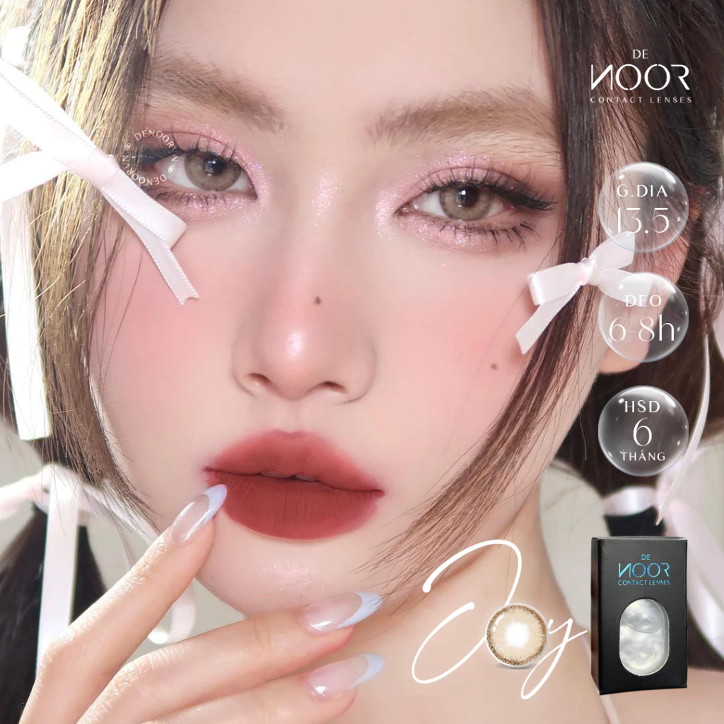 [0-6 Độ] JOY - Lens Nâu Tây Giãn Nhẹ Hot Douyin - Lens Hàn Quốc Chính Hãng - DeNOOR Contact Lenses