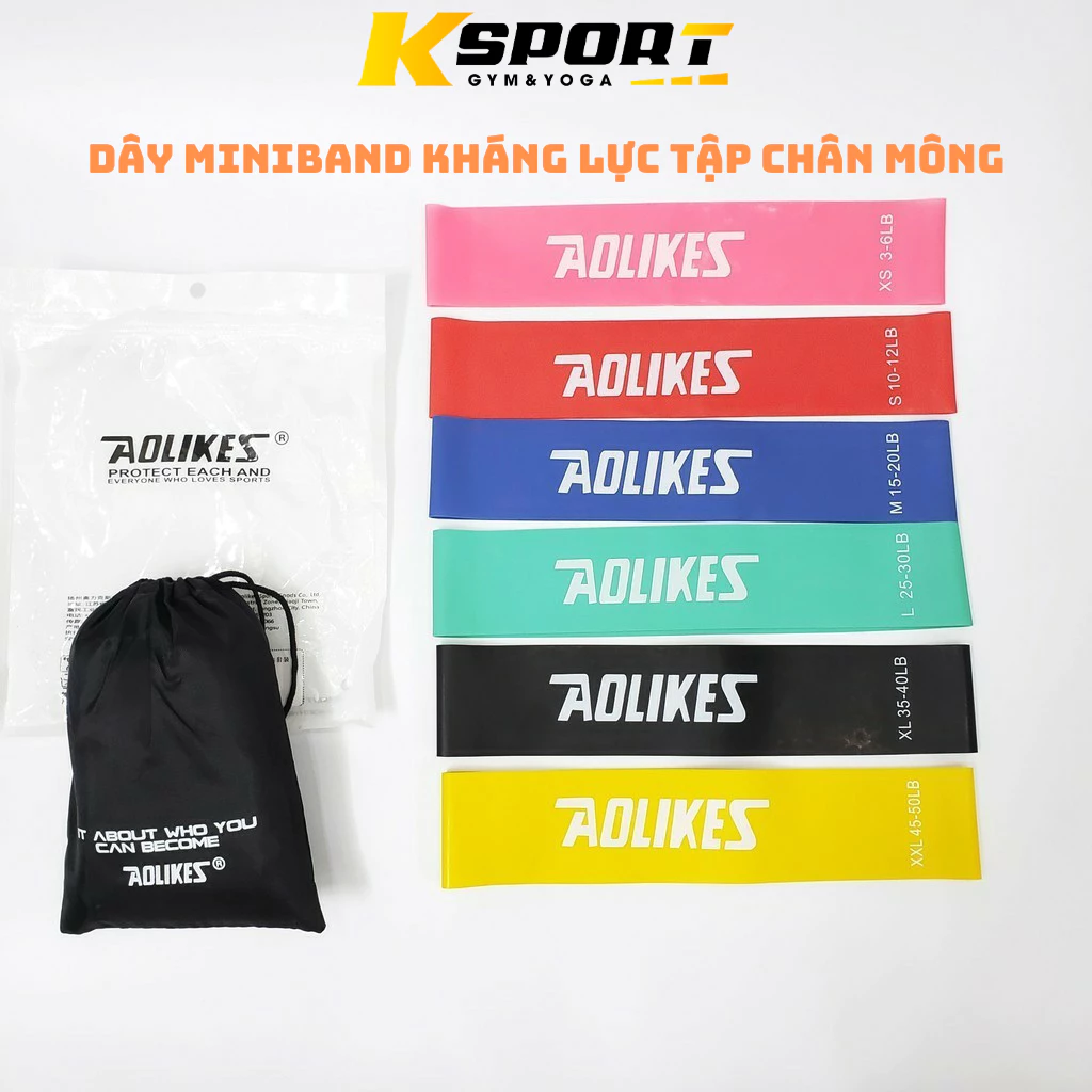 Dây kháng lực tập gym, dây miniband tập mông đùi Aolikes 3601