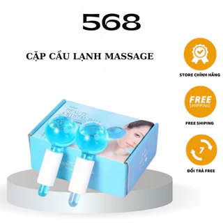 Cặp Cầu Lạnh Massage Mặt Quả Cầu Băng Nâng Cơ Đẩy Sâu Tinh Chất Se Khít Lỗ Chân Lông