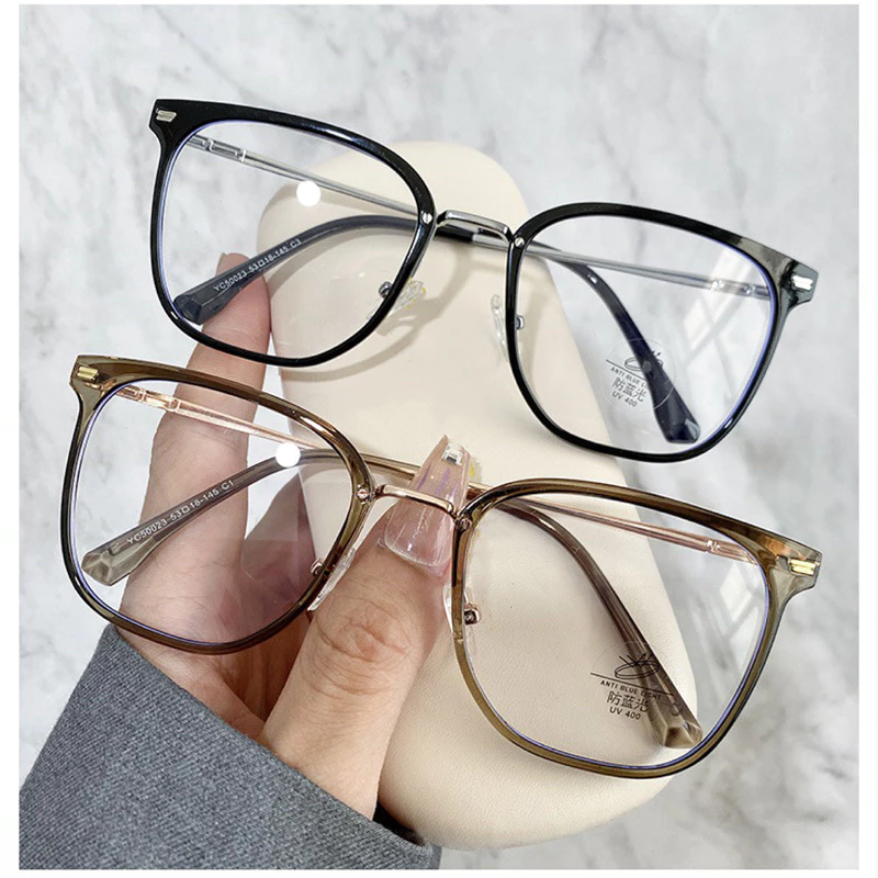 Kính giả cận, Gọng kính cận nam nữ kim loại oversize form bầu 50023 Jolie eyewear