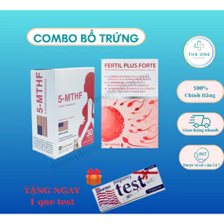 Combo bổ trứng Fertil Plus Forte và 5-Mthf 30 viên, bổ trứng, bổ sung acid folic 5mthf sắt bầu và các vitamin bầu