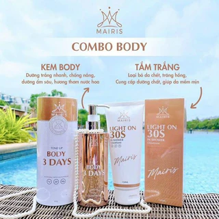 Combo Tắm Trắng Light On 30S Mairis Trắng Da Và Tẩy Tế Bào Chết 2 in 1