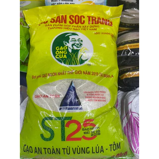 Gạo St25  Đặc Sản Sóc Trăng Bao 10Kg Chính Hiệu, 1 Trong Những Loại Gạo Ngon Nhất Thế Giới, Ship Hỏa Tốc Hà Nội