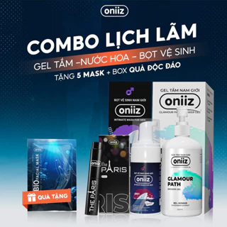 Combo lịch lãm Bọt vệ sinh nam giới, Gel tắm hương nước hoa, Nước hoa cao cấp Oniiz - Quà tặng Mask hữu cơ