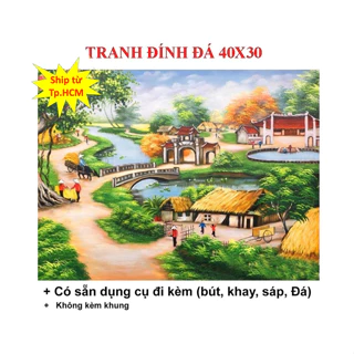 Tranh Đính Đá 5D Tự Hoàn Thành - Tranh Đính Đá Phong Cảnh Kích Thước 40x30cm - Tranh Gắn Đá DIY