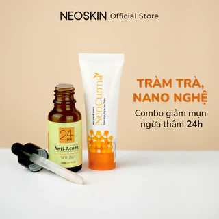 Bộ Đôi Serum Xẹp Mụn Cấp Tốc 24H, Gel Chấm Mụn Nano Nghệ Curcumin NEOSKIN Giúp Dưỡng Da Ngừa Mụn Mờ Thâm