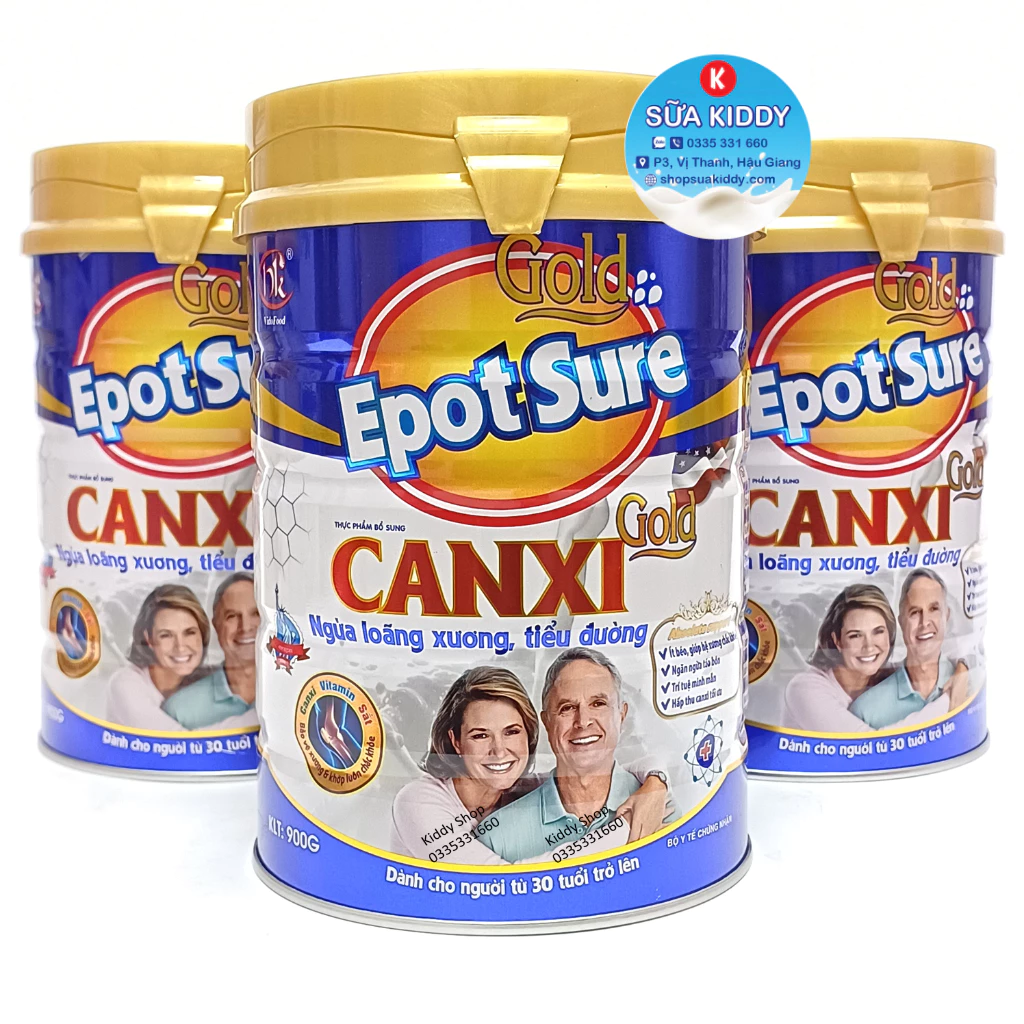 Sữa Canxi Epot Canxi 900g phòng ngừa loãng xương, tiểu đường, thoái hóa khớp (sữa Epotsure Canxi)