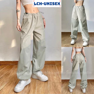 Quần jogger ống rộng thiết kế dây rút eo 2 bên form unisex quần dù phong cách slow năng động trẻ trung LCH