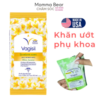 Khăn ướt vệ sinh vùng kín VAGISIL, vệ sinh, khử mùi, chăm sóc phụ khoa, hàng Mỹ - Momma Bear