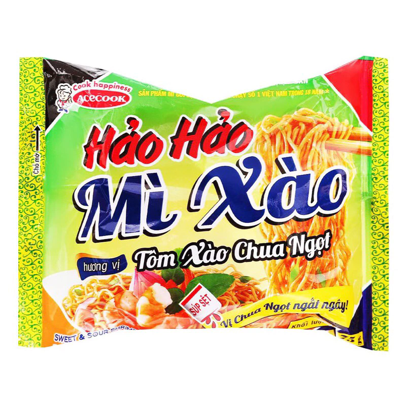 Mì Hảo Hảo xào hải sản, xào tôm chua ngọt