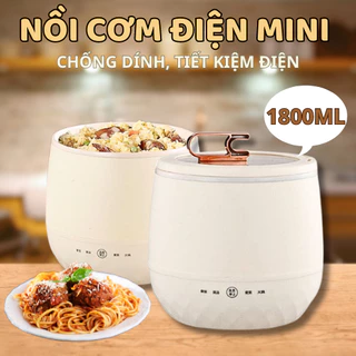 Nồi cơm điện mini chống dính dung tích 1.5L hàng chính hãng, nồi nấu đa năng chiên, xào, rán tiện lợi phù hợp 1-2 người