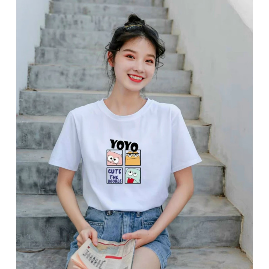 Áo phông form vừa thun cotton cao cấp loại 1 in hình cute dễ thương size M, L nhiều màu quần áo thời trang giá kho sỉ