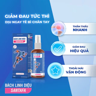 Chai Xịt Giảm Đau Nhanh Nhức Xương Khớp Bách Linh Diệu Santafa - Chai 50ml