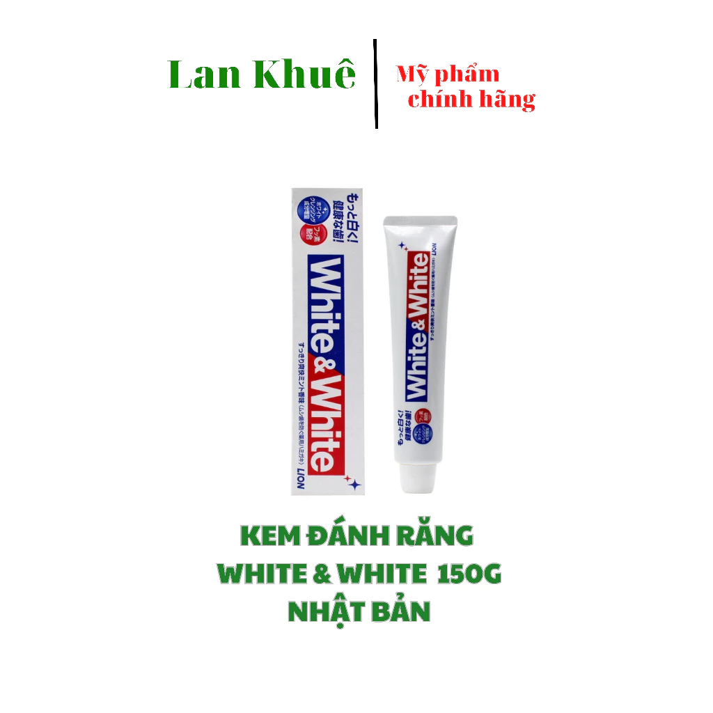 Kem đánh răng White & White Lion làm trắng răng và mang lại hơi thở thơm mát 150g Nhật Bản