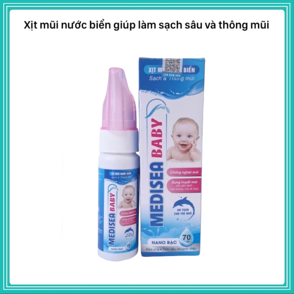 Xịt mũi nước biển Medisea Baby chống nghẹt mũi, sung huyết mũi