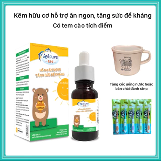 [Tặng quà] Kẽm hữu cơ cho bé Avisure ZIO - từ 6 tháng tuổi hỗ trợ cải thiện biếng ăn, đề kháng khỏe lọ 20ml