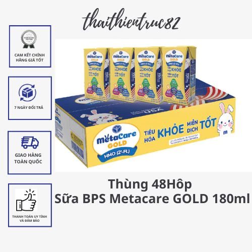 Sữa nước Nutricare Metacare GOLD phát triển não bộ 180mlThùng 48H Nutricare