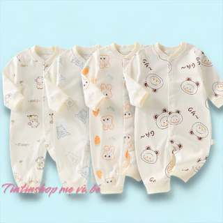 Áo liền quần cotton Comfor Bodysuit dài tay cao cấp Hàng Quảng Châu body liền thân cho bé trai bé gái SLT36