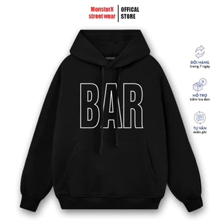 Áo hoodie nỉ bông Monster X Street BAR nam nữ form rộng thu đông Local Brand