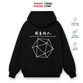 Áo hoodie nỉ bông Monster X Street Lục Lăng nam nữ form rộng thu đông Local Brand