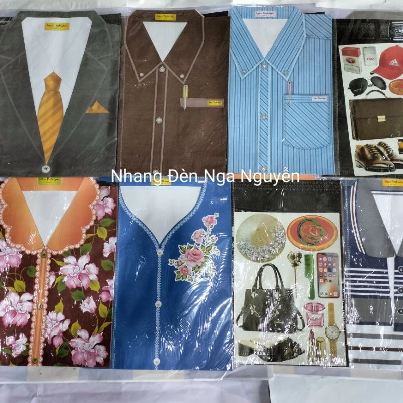 Giấy cúng_Bộ quần áo ông bà kèm phụ kiện/Trang phục nam nữ hàng mã