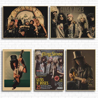 The Guns n' Roses Gnr Poster Retro Rockers Tranh Trang Trí Vintage Áp Phích Dán Tường Ms: 676