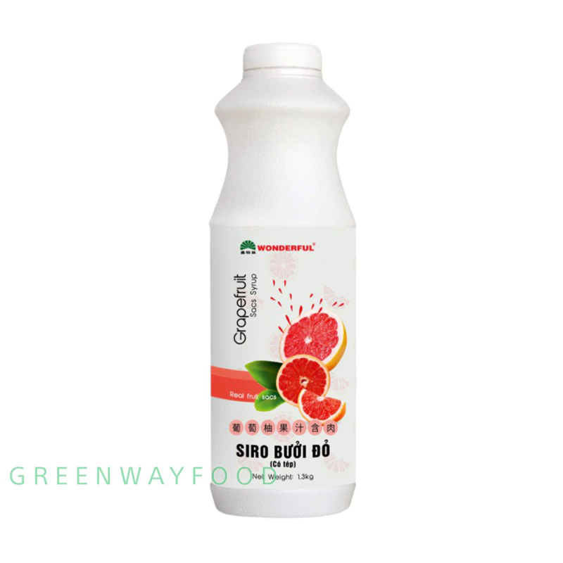 Siro Bưởi đỏ (có tép) Wonderful chai 1.3kg