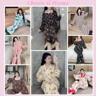 Bộ ngủ- đồ ngủ pijama cổ sen kate lụa loại 1 yêu luôn