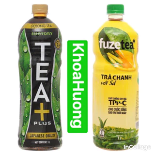 Trà ô long Tea Plus/Chanh sả chai 1L