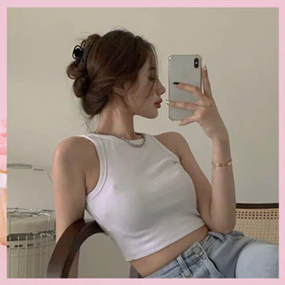 Áo 3 lỗ dáng croptop 3 màu đen trắng kem