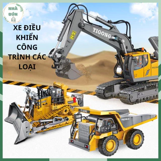 Xe Múc, Xe Máy Xúc Điều Khiển Từ Xa Cuốc Cát Bánh Xích Pin Sạc - Động Cơ Mạnh Mẽ Di Chuyển 6 Kênh Cho Bé