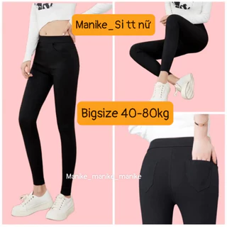 Quần Legging Dài Nữ MANIKE Vải Cottong Dẻo Dáng Dài Cạp Cao Co Giãn