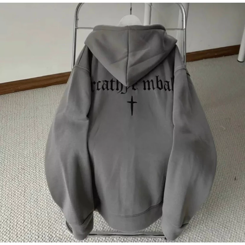 Áo Khoác Hoodie Nam Nữ Form Rộng Họa Tiết Thập Giá Dày Mịn Có Nón Chống Nắng Cao Cấp Hot Trend
