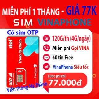 Sim iTel 4G Gọi Miễn phí VINAPHONE [Miễn phí tháng đầu], Sim WINTEL Win89P DATA KHÔNG GIỚI HẠN