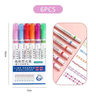 Bút dạ quang 6 màu highlight pastel HAKI, bút đánh dấu nhớ dòng cute nhiều màu marker dễ thương