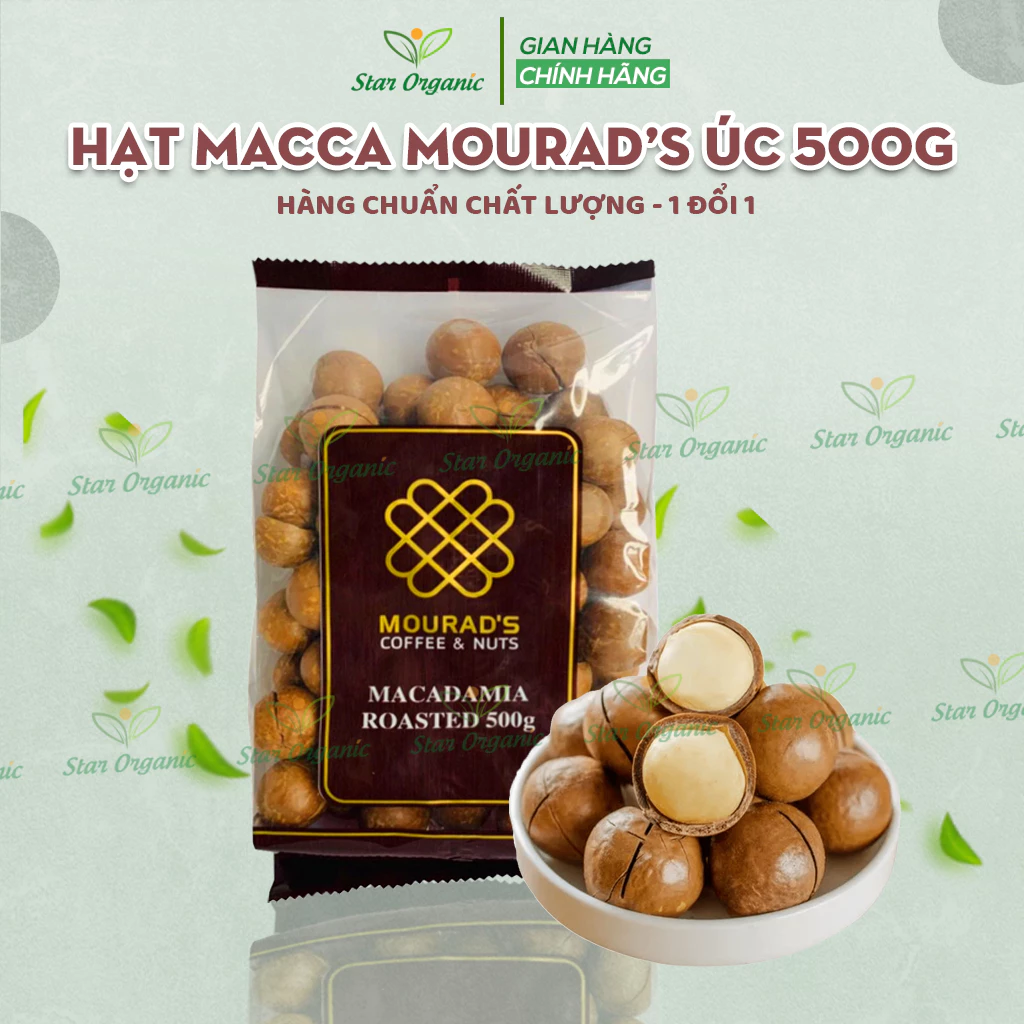 【Loại 1】Mắc Ca Úc Mourad's 500g - Hạt Macca Úc Hạt Chắc, Thơm Giòn, Không Hôi Dầu, Chuẩn Chất Lượng