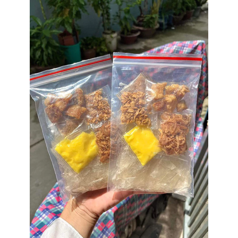 Bánh tráng bơ tóp mỡ hành tỏi phi