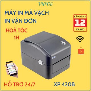 Máy in tem mã vạch, vận đơn kết nối USB, LAN XPrinter 420B, In từ app GHTK, GHN, Shopee, TMĐT...