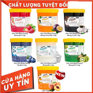 Thạch thủy tinh - Thạch nổ Hùng Chương hũ 1kg đủ các vị - Freeship Extra Plus