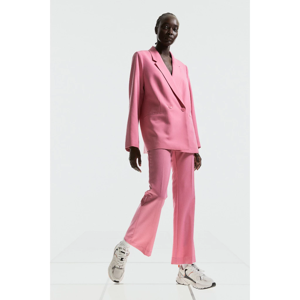 H&M Đức - Quần tây dài ống loe cạp cao lưng co giãn công sở hack dáng hồng đen sale auth new tag cao cấp sẵn 1099204013