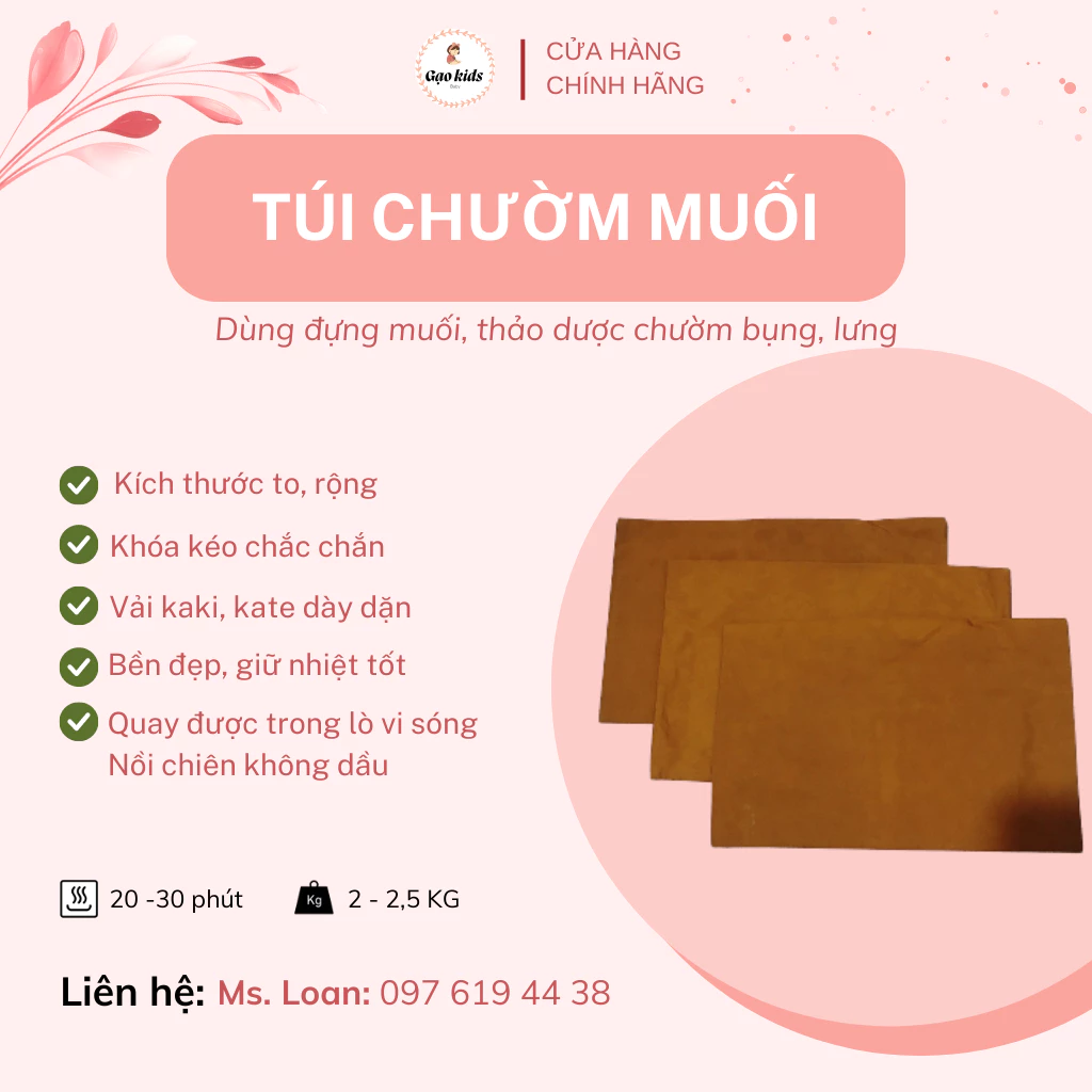 Sỉ 5 túi chườm quấn muối giảm eo BỀN ĐẸP - GIỮ NHIỆT TỐT - QUAY ĐƯỢC LÒ VI SÓNG