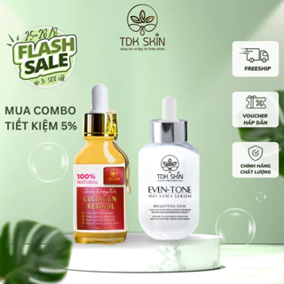 Combo Serum Collagen Retinol trắng da kiềm dầu cùng tinh chất EVEN-TONE giảm mụn, mờ thâm cho làn da mịn màng - TDK SKIN