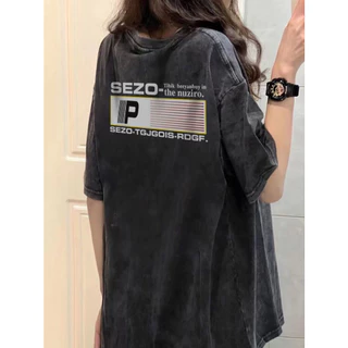 FOCUS local brand vintage áo wash áo thun nữ kiểu bigsize unisex áo phông ulzzang 100%cotton