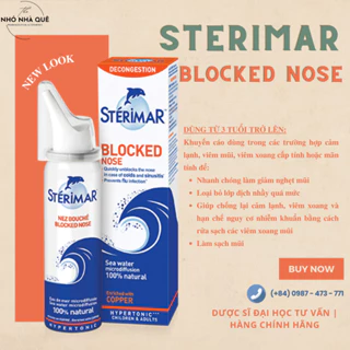 [HÀNG PHÁP] VỆ SINH MŨI, HẾT NGH ẸT MŨI CHO BÉ TỪ 3 TUỔI- DỄ SỬ DỤNG, AN TOÀN STERIMAR BLOCKED NOSE CHAI 50ML